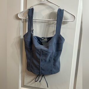 Away Slate Blue Corset-Style Tank Top